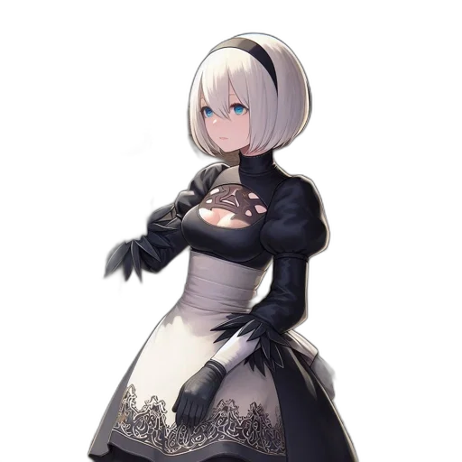 dress, robot, staff, flower transparent PNG cut-out