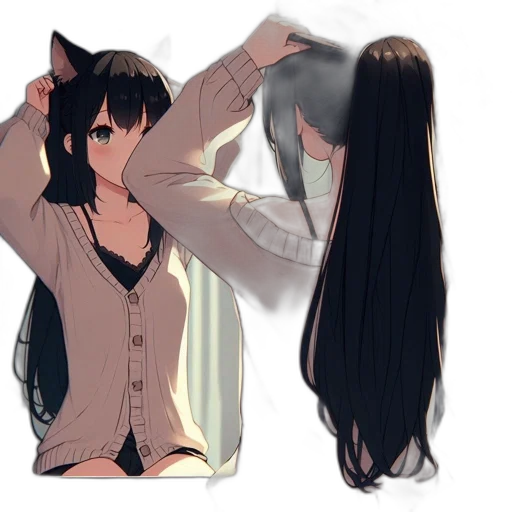 hair, staff, mask, weapon transparent PNG cut-out