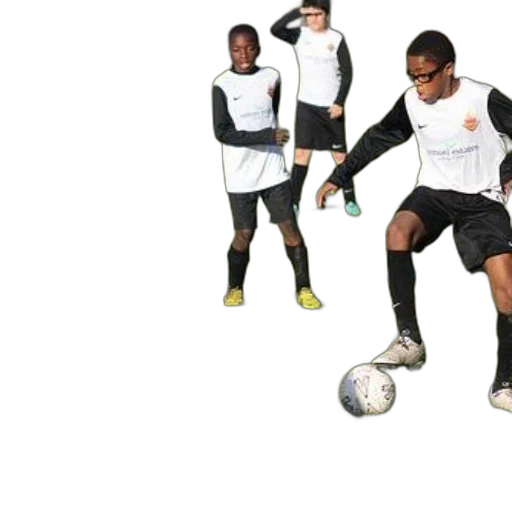 three, young, soccer, players transparent PNG cut-out