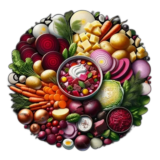 food, photorealistic, colorful, vibrant transparent PNG cut-out
