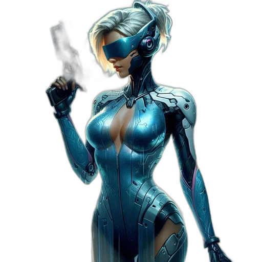 robot, dress, comic book art, concept art transparent PNG cut-out