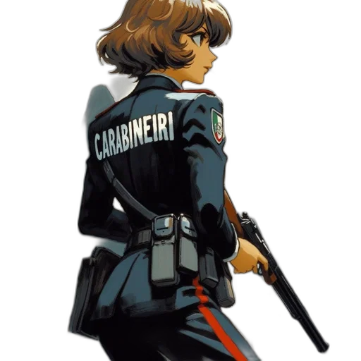 jacket, weapon, concept art, comic book art transparent PNG cut-out