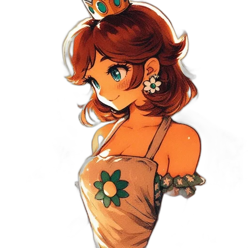 crown, dress, flower, staff transparent PNG cut-out