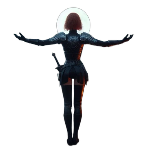 robot, dress, weapon, staff transparent PNG cut-out