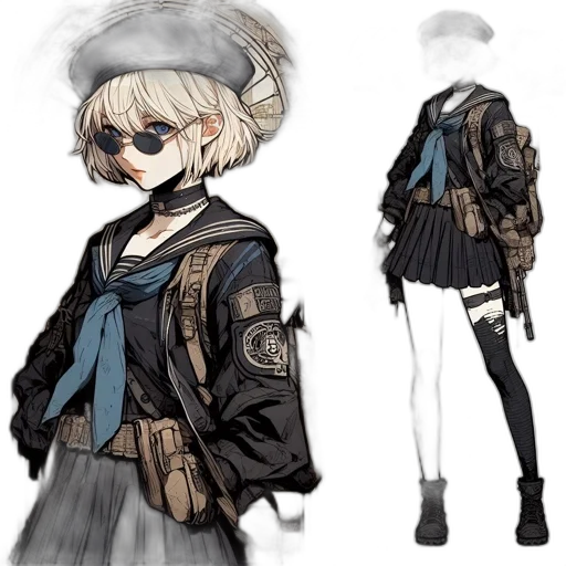 jacket, dress, staff, concept art transparent PNG cut-out