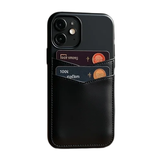 black, iphone, case, leather transparent PNG cut-out