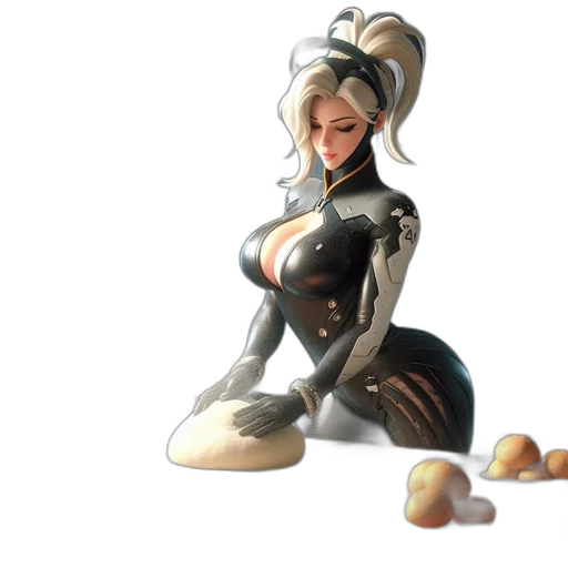 robot, concept art, 3d render, comic book art transparent PNG cut-out