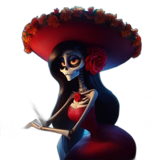 mask, dress, hat, staff transparent PNG cut-out