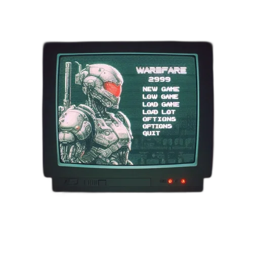 robot, jacket, vaporwave, cyberpunk transparent PNG cut-out