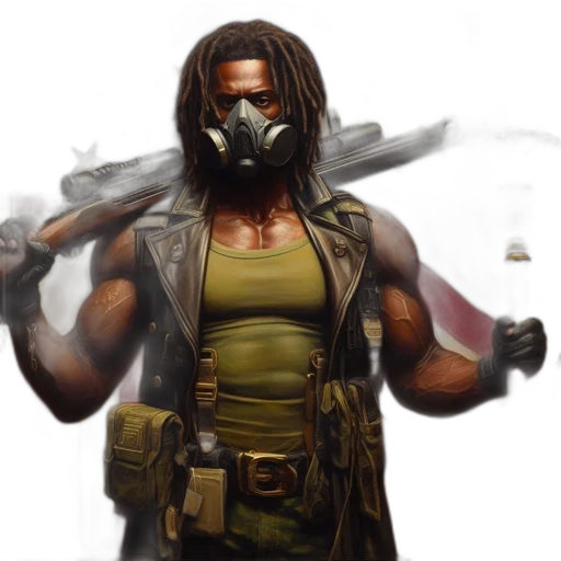 mask, weapon, concept art, comic book art transparent PNG cut-out