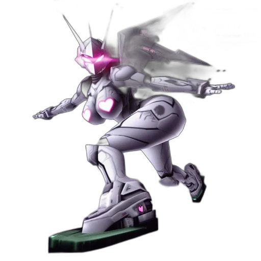 robot, concept art, vaporwave, 3d render transparent PNG cut-out