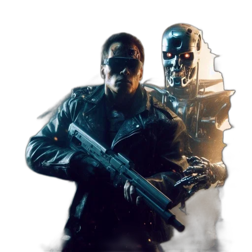robot, weapon, concept art, cyberpunk transparent PNG cut-out