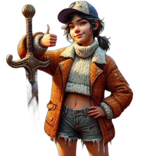 jacket, staff, weapon, concept art transparent PNG cut-out