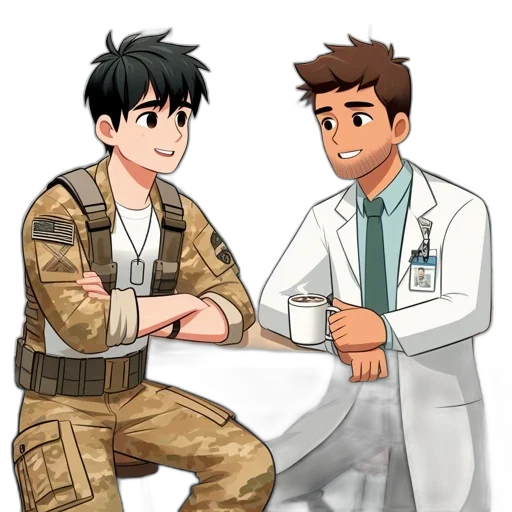 staff, cartoon, anime, pixel art transparent PNG cut-out