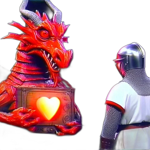 dragon, concept art, 3d render, red transparent PNG cut-out