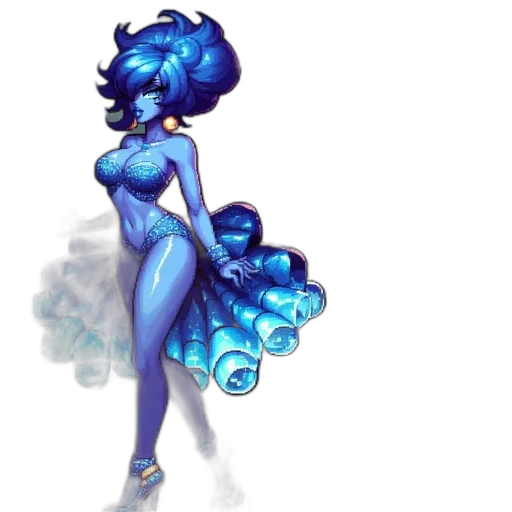 dress, crown, creature, staff transparent PNG cut-out