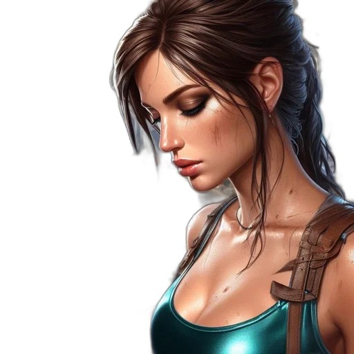 jewelry, face, dress, fantasy art transparent PNG cut-out