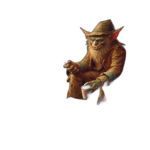 staff, creature, hat, weapon transparent PNG cut-out