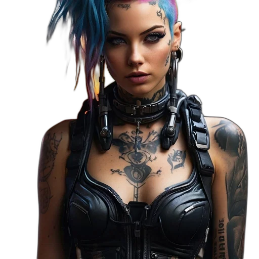 jewelry, cyberpunk, concept art, comic book art transparent PNG cut-out