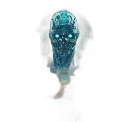 robot, mask, creature, staff transparent PNG cut-out