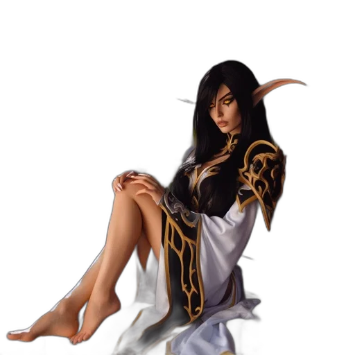 dress, dragon, staff, fantasy art transparent PNG cut-out