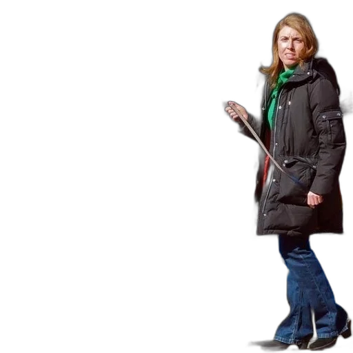 jacket, staff, woman, black transparent PNG cut-out