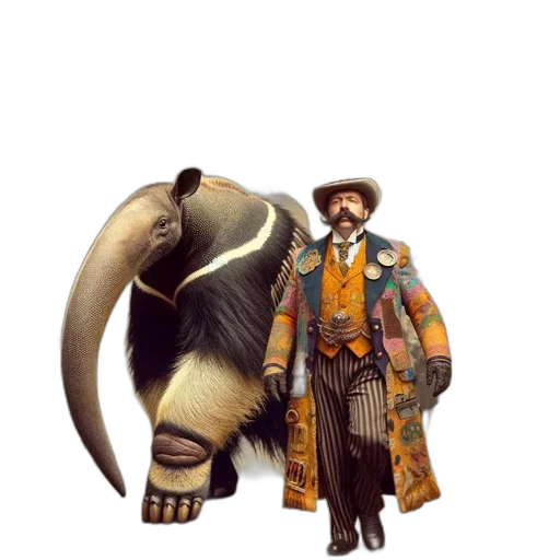 animal, hat, staff, jacket transparent PNG cut-out