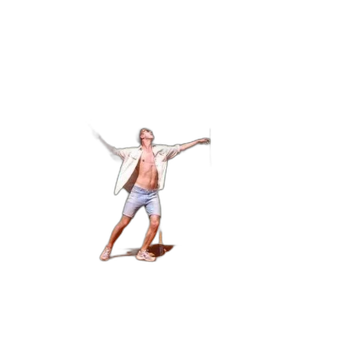 staff, pixel art, shirtless, man transparent PNG cut-out