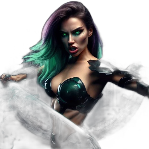 fantasy art, comic book art, concept art, cyberpunk transparent PNG cut-out