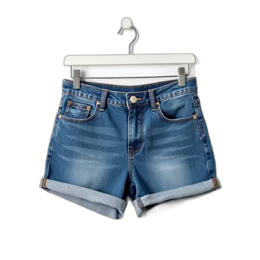 pair, blue, denim, shorts transparent PNG cut-out