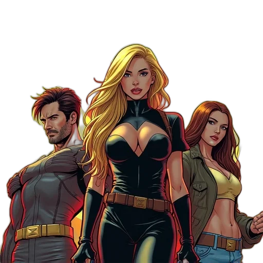 comic book art, concept art, golden, second transparent PNG cut-out