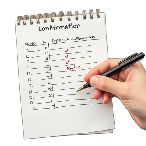 manually, register, check, confirm transparent PNG cut-out