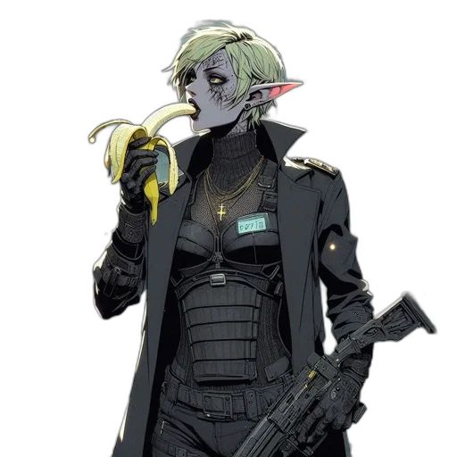 staff, jacket, weapon, mask transparent PNG cut-out