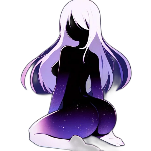 dress, creature, staff, hair transparent PNG cut-out