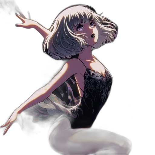 dress, creature, mask, hair transparent PNG cut-out