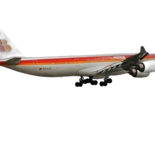 3d render, photorealistic, iberia, airplane transparent PNG cut-out
