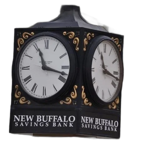 3d render, black, gold, clock transparent PNG cut-out
