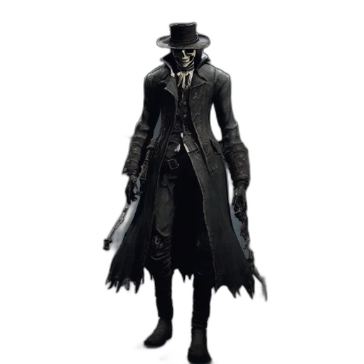 jacket, mask, staff, hat transparent PNG cut-out
