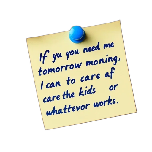 corkboard, note, about, caring transparent PNG cut-out