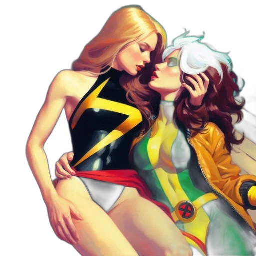comic book art, concept art, colorful, two transparent PNG cut-out
