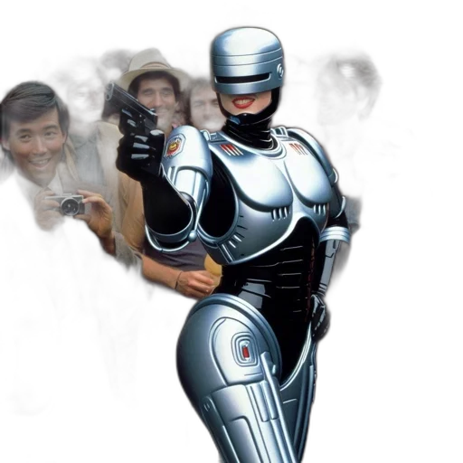 robot, concept art, comic book art, 3d render transparent PNG cut-out