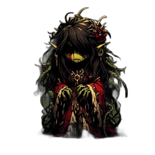 creature, mask, crown, dress transparent PNG cut-out