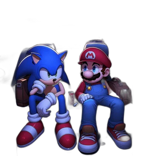 3d render, concept art, pixel art, vaporwave transparent PNG cut-out