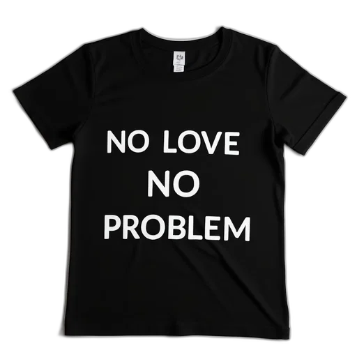 black, t-shirt, phrase, love transparent PNG cut-out