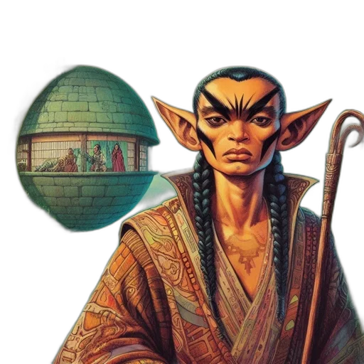 staff, mask, face, creature transparent PNG cut-out