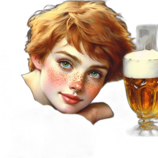 face, crown, photorealistic, oil painting transparent PNG cut-out