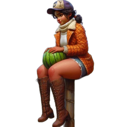 hat, staff, jacket, concept art transparent PNG cut-out