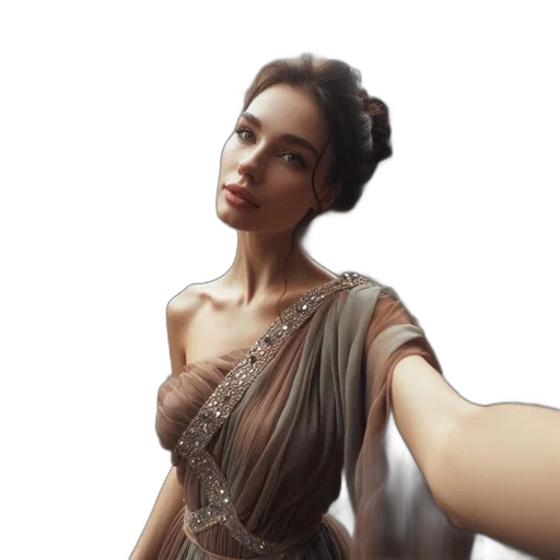 dress, jewelry, staff, crown transparent PNG cut-out