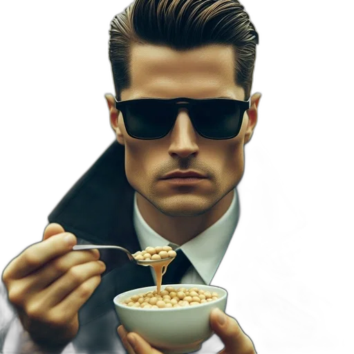 food, face, jacket, photorealistic transparent PNG cut-out
