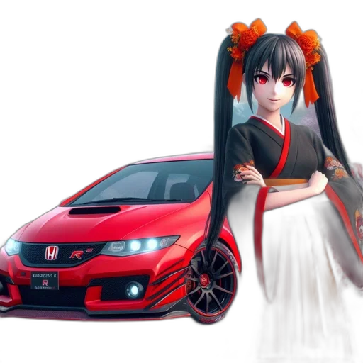 car, anime, concept art, 3d render transparent PNG cut-out